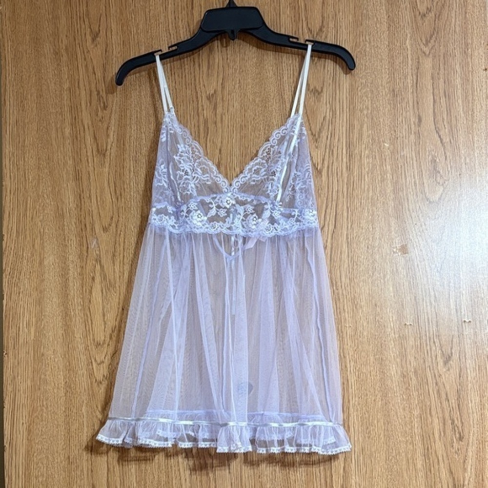 Victoria's Secret Sheer Lace Chemise Lilac